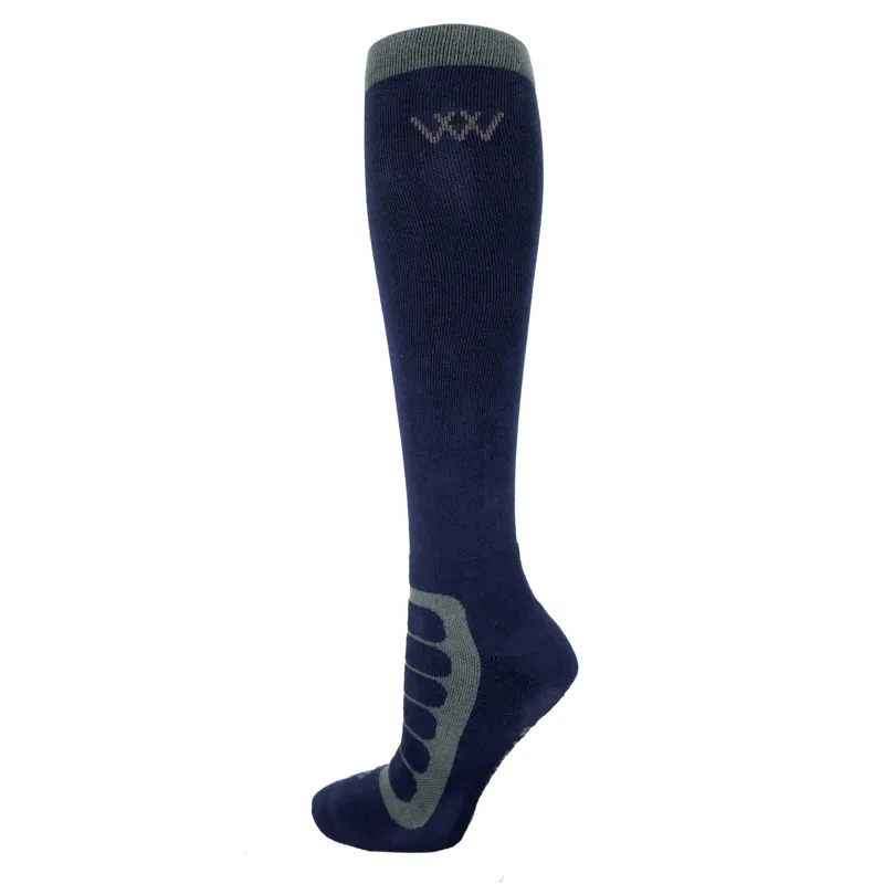 Woof Wear Long Bamboo Tech Riding Socks - Navy/Grey - 2 Pack