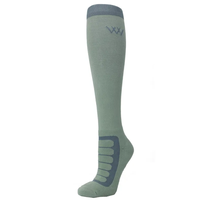 Woof Wear Long Bamboo Tech Riding Socks - Sage/Steel - 2 Pack