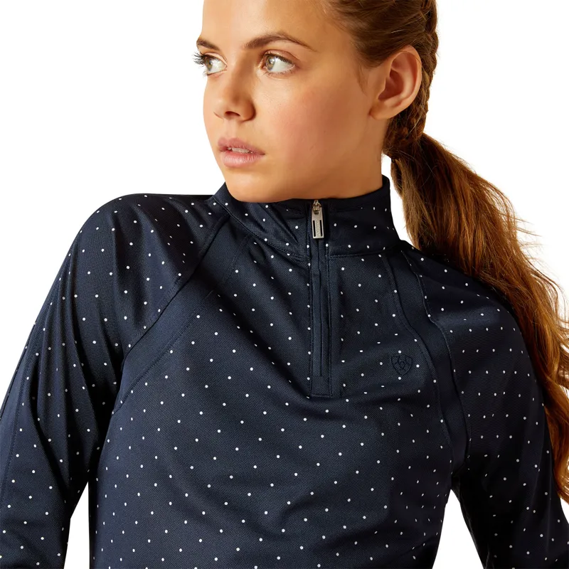 Ariat Youth Sunstopper Baselayer - Navy Dot-1